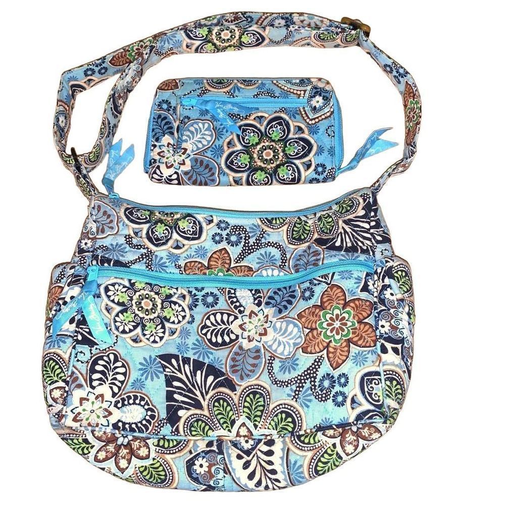 Vera Bradley Purse with Wallet, Bali Blue (Retired)